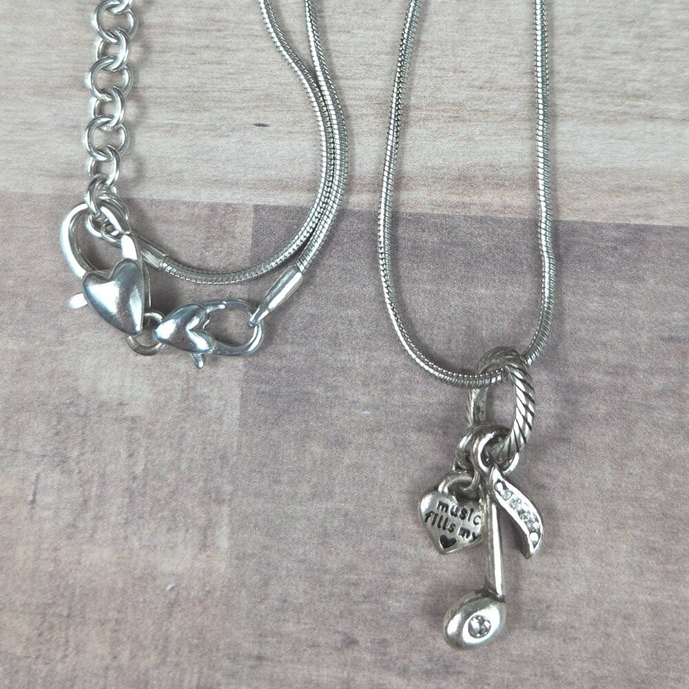Brighton Silver Sing Along Music Charm Necklace